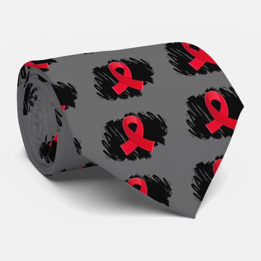 Cravate Ruban rouge de course avec le griffonnage (Roulé)