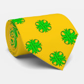 Cravate Ruban Trèfle Vert Citron de Kenneth Yoncich (Roulé)