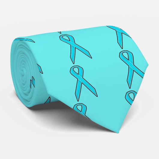 Cravate Ruban turquoise de conscience (Roulé)