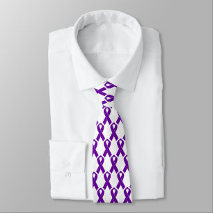 Cravate Ruban violet de sensibilisation à Alzheimer.