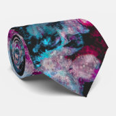 Cravate Ruby et Sapphire Crystal Geode Abstrait (Roulé)