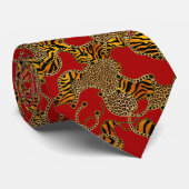 Cravate Ruby Leopard Gold Baroque Luxe (Roulé)