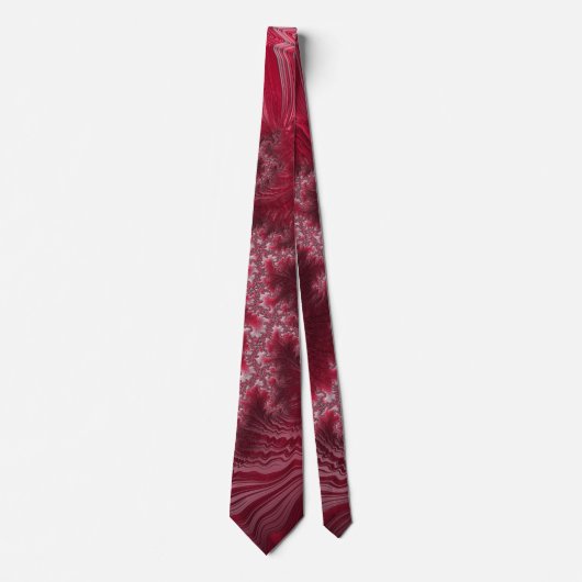 Cravate Ruby Red Peppermint Fissures Fine Fractal Abstract (Devant)