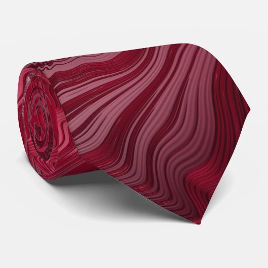Cravate Ruby Red Peppermint Fissures Fine Fractal Abstract (Roulé)