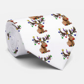 Cravate Rudolf le renne flairé rouge (Roulé)