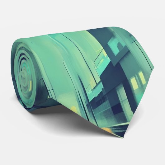 Cravate Rue azure de nuit (Roulé)