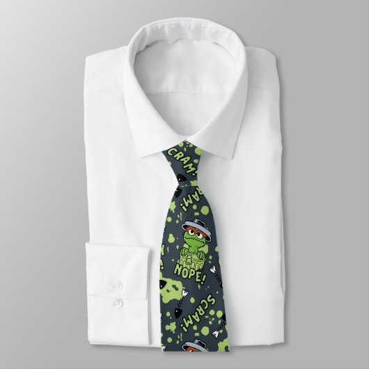 Cravate Rue Sésame | Oscar the Grouch Phrase Motif (Attaché)