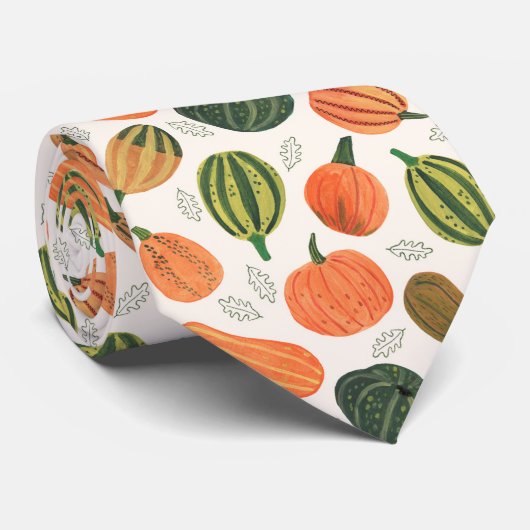 Cravate Rusitc Thanksgiving citrouille motif (Roulé)