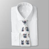 Cravate Russe Blue Chat Noël Wreath Festive Kitten (Attaché)