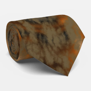 Cravate Rust and Olive abstract