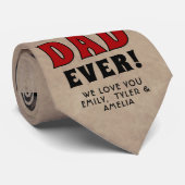 Cravate Rustic Best Papa Red Heart 2 Photo (Roulé)