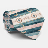 Cravate Rustic Celestial Stripe Moon Sun Earthy (10) (Roulé)