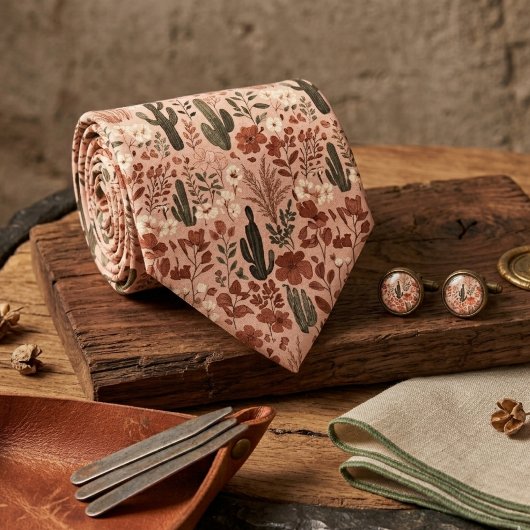 Cravate Rustic Desert Cactus