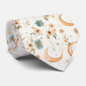Cravate Rustic Earthy Boho Moon Floral Pattern (2) (Roulé)