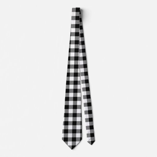 Cravate Rustic Farmhouse Black & White Checkered (Devant)
