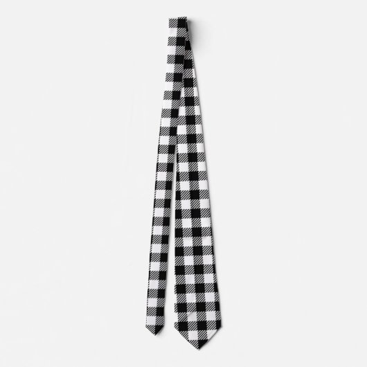 Cravate Rustic Farmhouse Black & White Checkered (Dos)