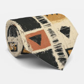 Cravate Rustic Mudcloth Geometric Pattern (2) (Roulé)