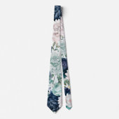 Cravate Rustic Navy et Jade Peony Mariage Groom (Devant)