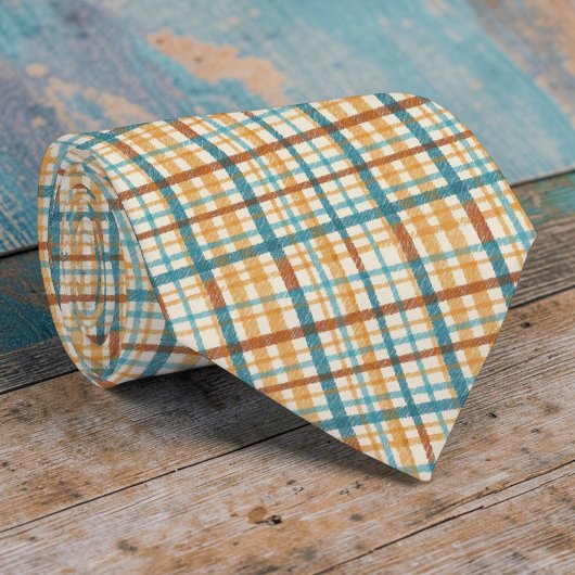 Cravate Rustic Plaid Pattern Necktie Tie