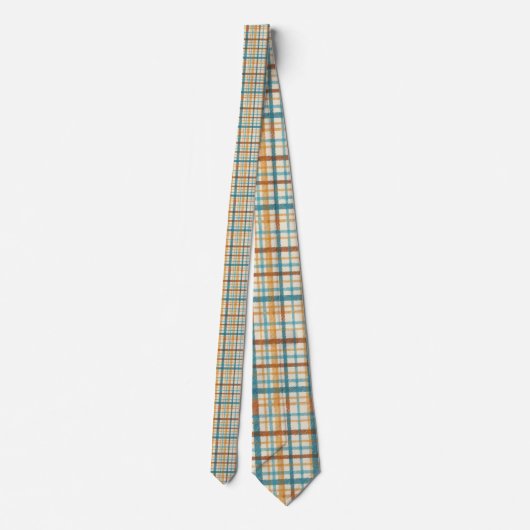 Cravate Rustic Plaid Pattern Necktie Tie (Dos)
