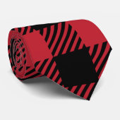 Cravate Rustic Red and Black Buffalo Plaid Flannel (Roulé)