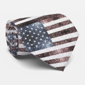 Cravate Rustic Red White Blue Sparkles USA flag  (Roulé)