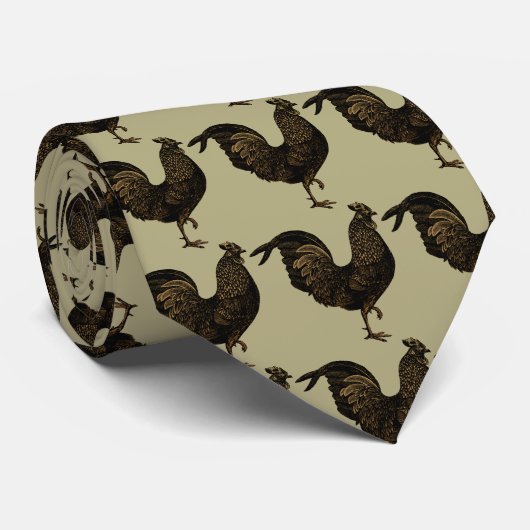 Cravate Rustic Rooster Chinese (Roulé)