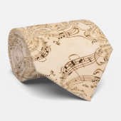 Cravate Rustique Antique Musical Notes (Roulé)