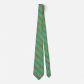 Cravate Rustique Cuivre Rouge Turquoise Vert Motif (Devant)