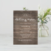 Cravate rustique en bois Faire-part de mariage de (Debout devant)