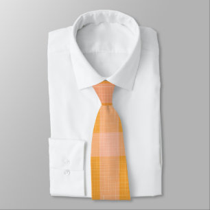 Cravate Rustique Orange Automne Plaid Tartan