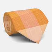 Cravate Rustique Orange Automne Plaid Tartan (Roulé)