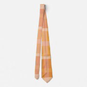 Cravate Rustique Orange Automne Plaid Tartan (Dos)