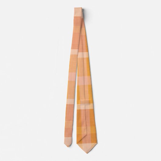 Cravate Rustique Orange Automne Plaid Tartan (Dos)