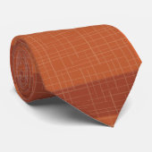 Cravate Rustique Orange Automne Plaid Tartan Enveloppement (Roulé)