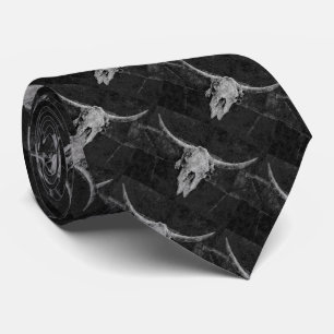 Cravate Rustique Taureau noir Pays Ouest Texture