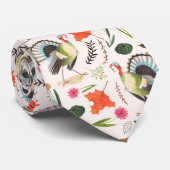 Cravate Rustique Thanksgiving dinkey motif (Roulé)