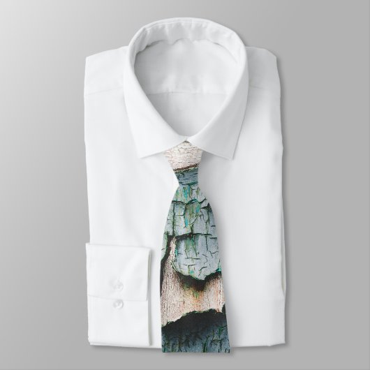 Cravate Rustique vieux bleu clair vert peint bois (Attaché)