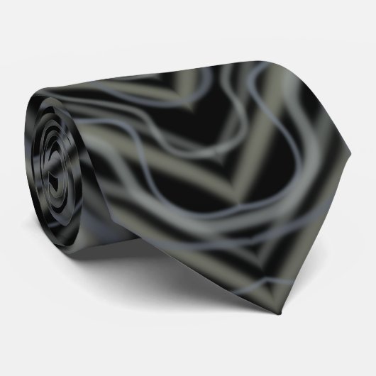 Cravate Rythme pulsif Art Abstrait moderne (Roulé)