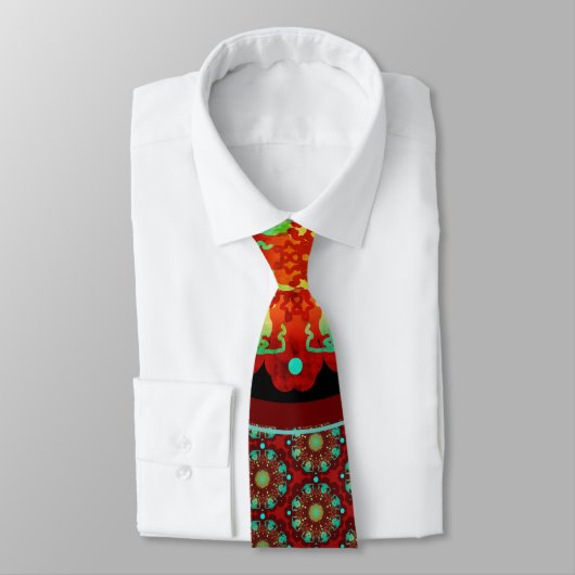 Cravate Rythmes primaires Mandala Motif (Attaché)