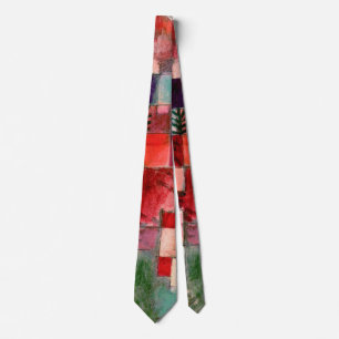 Cravate Rythmes vert rouge et jaune violet par Paul Klee