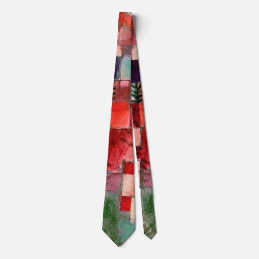 Cravate Rythmes vert rouge et jaune violet par Paul Klee (Devant)