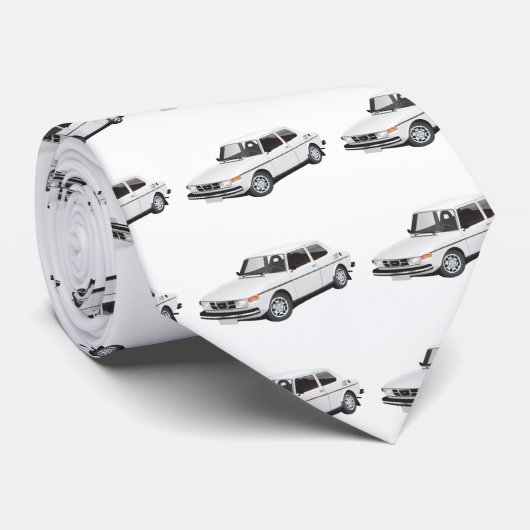 Cravate Saab 99 blanc (Roulé)