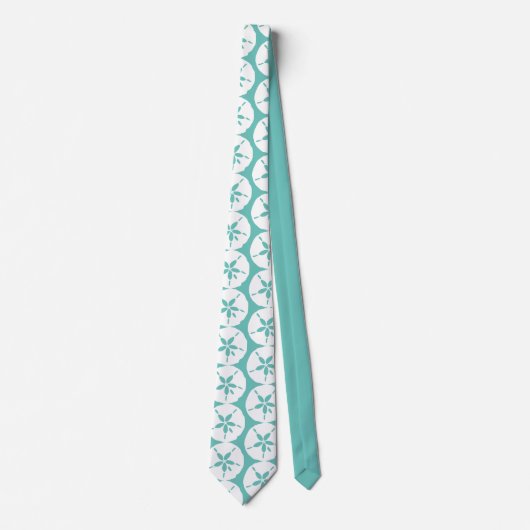 Cravate Sable blanc Dollars Motif Plage Turquoise Mariage (Devant)