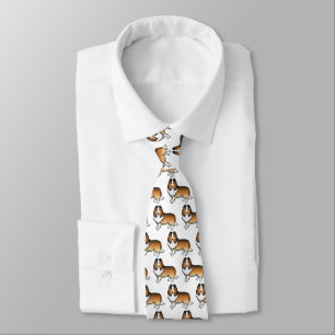 Cravate Sable Shetland Sheepdog Motif de dessin de chien