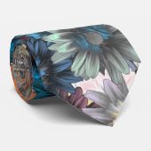 Cravate Sabot floral bleu (Roulé)