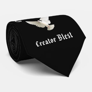 Cravate Sacrament Confirmation Dove Spirit Noir Blanc