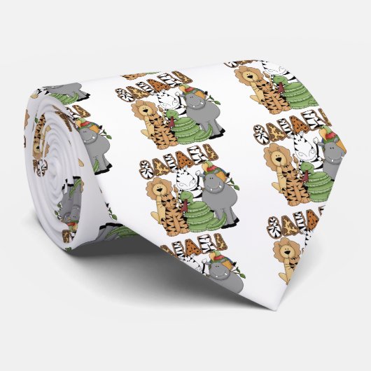 Cravate Safari animal (Roulé)