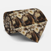 Cravate Safari bleu Afrique de gnou (Roulé)