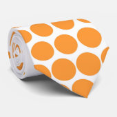 Cravate Saffron Polka Dot Blanc moderne (Roulé)